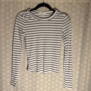 Rebel Sugar Medium White & Black Striped Long Sleeve